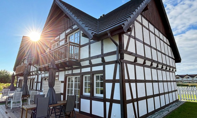 Grzybowo Apartment | Half-timbered house with sauna Pruska Chata - Apartament 4