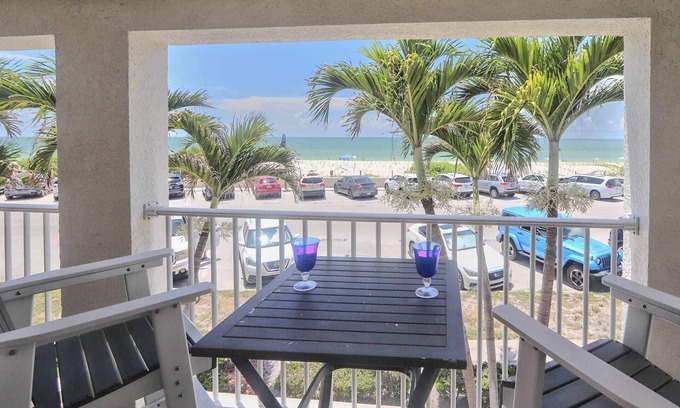 Pass-a-Grille Historic District Condo | Heart of Pass-A-Grille Beach! Beach Across the Street ~ Community Heated Pool ~ Beach-facing Balcony