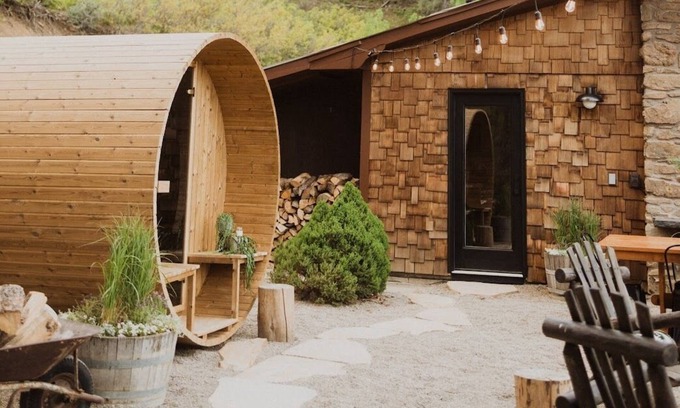 Pagosa Springs House | HGTV Remodeled Mediterranean style 50 acre ranch with barrel sauna