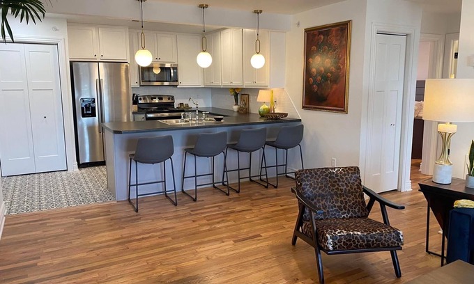 Woodward Apartment | Historic 100+ year old restored 6 unit fully furnished apartment building.