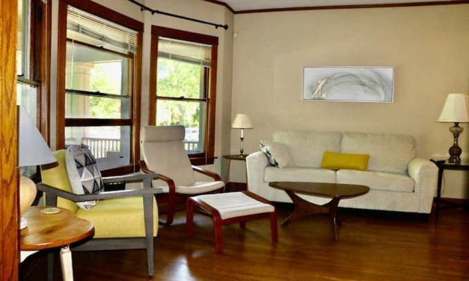 Old Irving Park House | Historic North Side house with hot tub in public transit hub near downtown