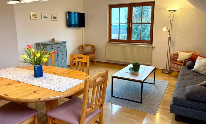 Wilhelmsdorf Apartment | Holiday Apartment 'Riedblick' with Shared Terrace, Shared Garden and Wi-Fi