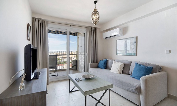 Chipiona Apartment | Holiday Apartment "Doña Amparo Chipiona Playa De Regla" with Sea View & Shared Pool