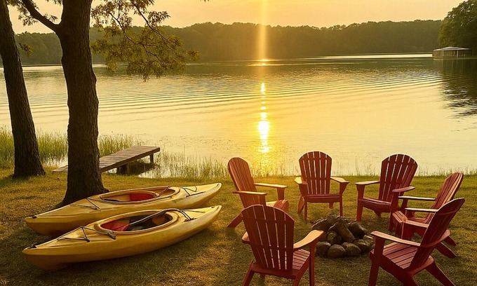 Hawkins House | Holiday Deal! Lakefront | Firepit,Dock,Kayaks,Deck