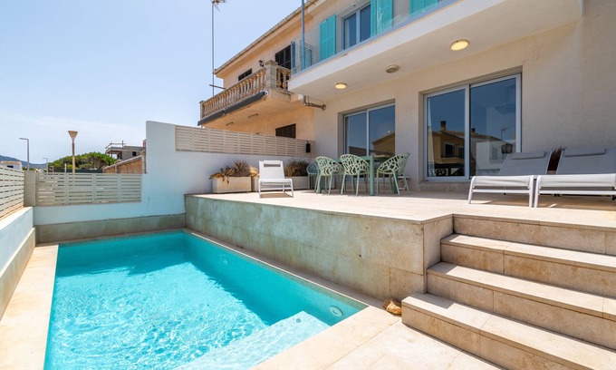 Son Serra de Marina House | Holiday Home 'Casa Olivera De Farrutx' with Sea View, Private Pool and Wi-Fi