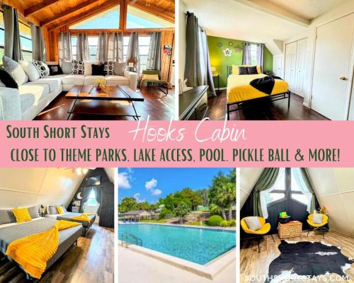 Vacation Village House | Hook's Cabin- Lake & Pool Near Disney A-frame