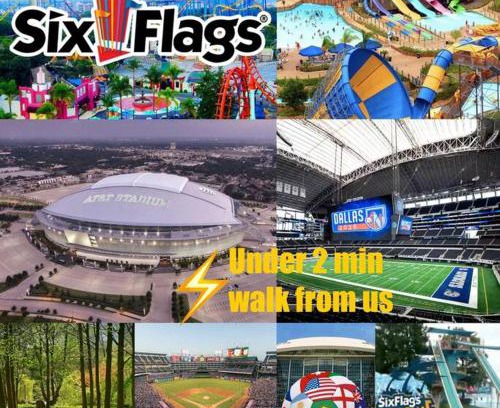 Central Arlington House | Hot Location Only 2 Min Walk To AT&T Stadium Sleeps 8 FREE Parking