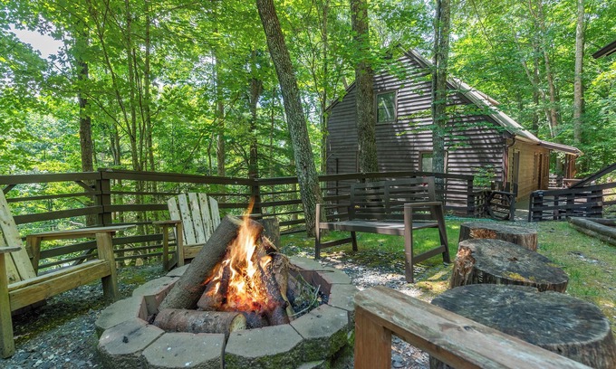 Wolf Laurel Cabin | Hot Tub+Fire Pit, Fireplace, Grill, WiFi, Resort Access, Pet Friendly, Skiing!