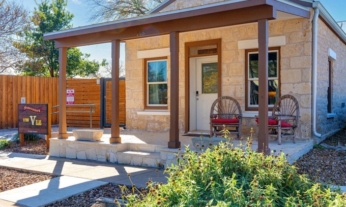Fredericksburg House | In Town Villas | On Austin St. |Private Fireplaces and Hot Tubs