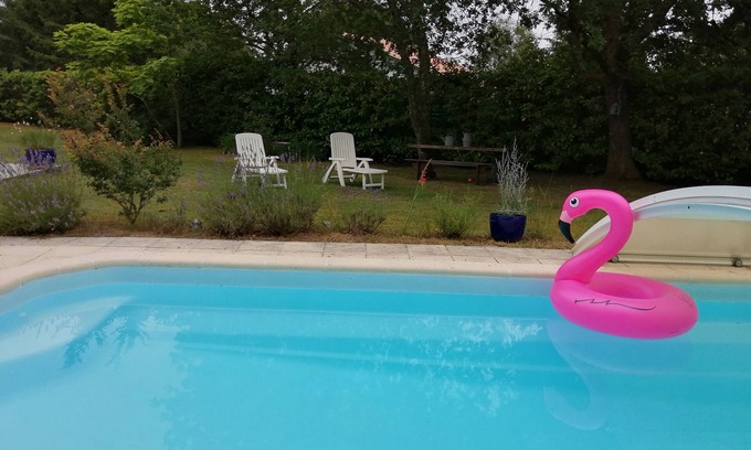 Azur Villa | Jolie Landaise : swimming pool private garden 8 Km from L'Océan ideal for family