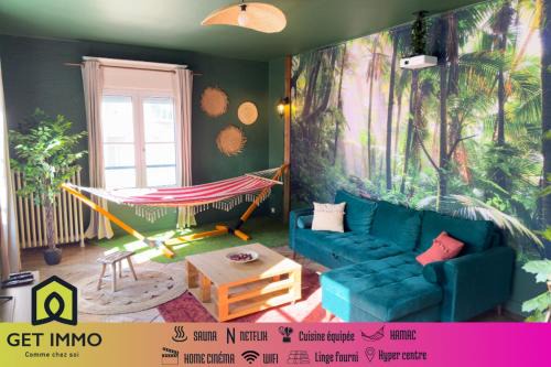 Centre Ville Apartment | Jungle Urbain- Sauna - Ciné - Hamac - Hyper centre