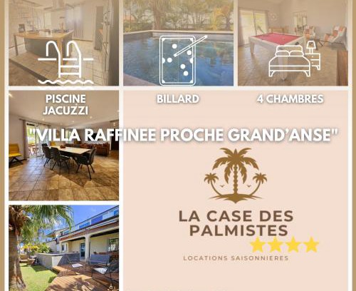 Petite-Ile Villa | La Case des Palmistes 4 Etoiles, piscine jacuzzi, billard, et vue océan