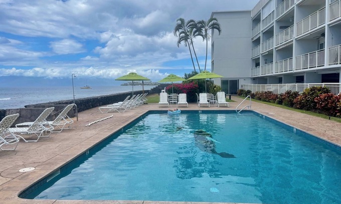 Historic Lahaina Front Street Apartment | Lahaina Roads Suite 212 - OCEANFRONT Property gorgeous views- 1 Bed 1 Bath Condo