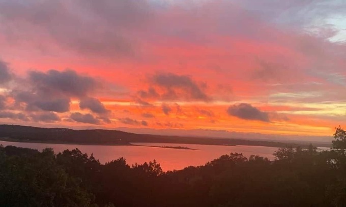 Canyon Lake House | Lake View Oasis- Sunset Lake Views, Large covered deck, fireplace, & gas firepit