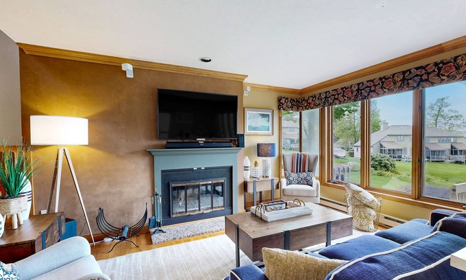 Gilford House | Lake-view townhome with lakefront swimming, pools, tennis/pickleball