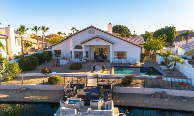 Arrowhead Lakes House | Lakefront Oasis | Heated Pool, Spa + Private Dock w/Boat