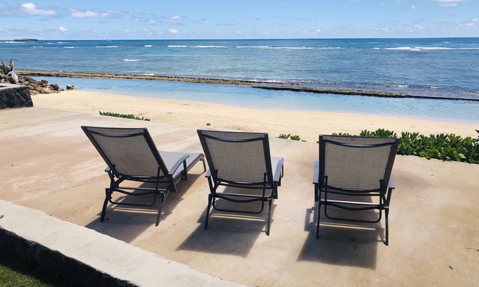 Laie House | Large Oceanfront House on a Secret Beach with Spacious Yard and Amazing Views