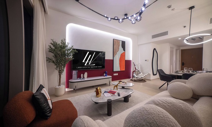 Trade Center Apartment | Lavish House On 54th Floor With Best Burj Khalifa View Connected To Dubai Mall
