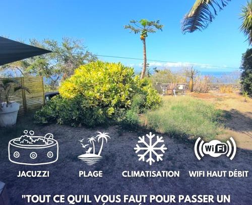 Trois-Bassins Apartment | Le Bleu Horizon - jacuzzi - vue mer - clim - wifi