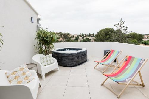 Carnoux-en-Provence Apartment | Les Calanques - Clim et Jacuzzi