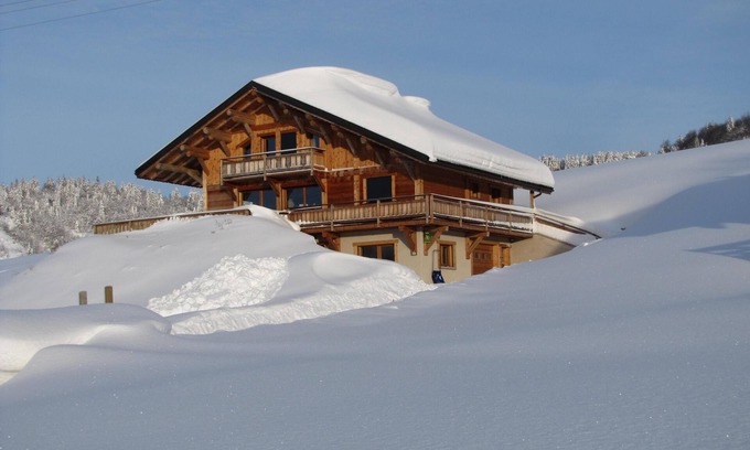 Foncine-le-Haut Ski Chalet | Les Eterlous" character chalet, breathtaking view of the valley.