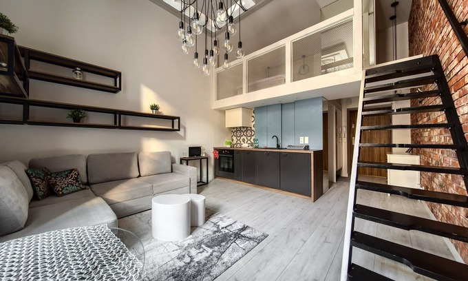 Krzyki Apartment | Loft Studio with Mezzanine