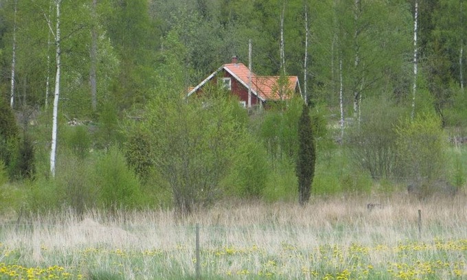 Lonashult Cabin | Log Cabin with Boat at Lake Åsnen, Fast Internet, 3 bedrooms, Sleeps 6, Pets OK