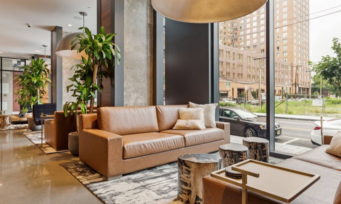 Historic Downtown Apartment | Luxe Jersey City 2BR w/DM, W/D & Gym, shuttle to PATH, by Blueground