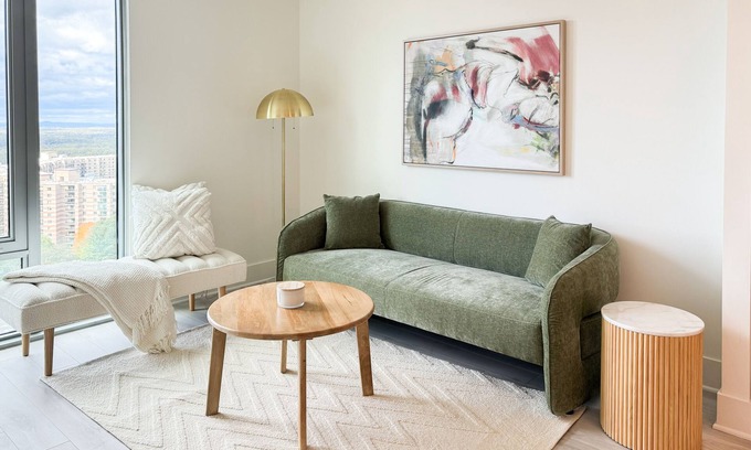 McLean Apartment | Luxi White Oak + Sage 2BR In Tysons BORO Area with Amenities + Mall/Gym/Pool