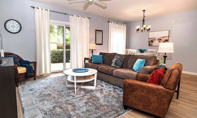 St. Augustine Condo | Luxury 1BR-ground floor unit-pool-hot tub-on site spa-fenced gated patio