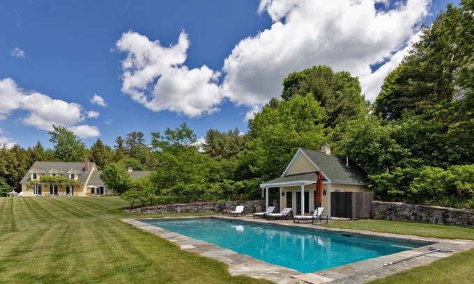 West Hartford House | Luxury estate on 17 acres with private pool, pond, gym, game room & views