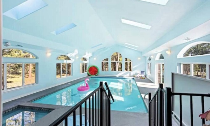 Colorado Springs House | Luxury Forest Retreat near USAFA–6 bedrooms, 5 bathrooms, Indoor Pool & Theater