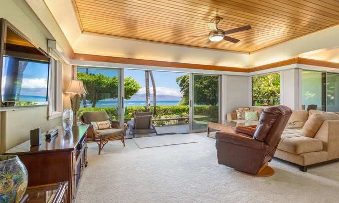 Historic Lahaina Front Street Condo | Luxury Ocean Front, premier beach location Lahaina, Puunoa Beach Estates #105