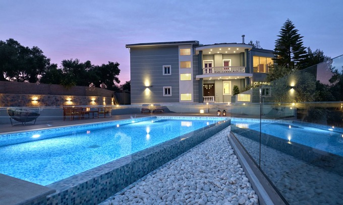 Akrotiri Villa | Luxury sea view Mont Bleu Villa with private pool, in Zakynthos.