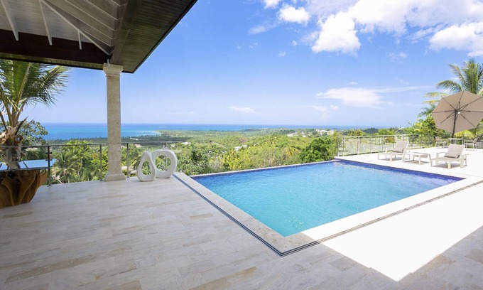 Las Terrenas Villa | Luxury Villa for 15, Ocean and Mountain View , Chef Optional!