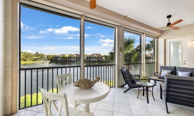 Miromar Lakes Condo | Luxury Waterfront Rental with wraparound water views at Miromar Lakes,