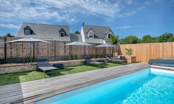 Saint-Gildas-de-Rhuys House | Maison Moderne et Lumineuse Avec Piscine, Plage à 10 mn à Pieds