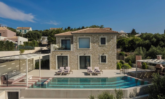 Antipata Villa | Majestic Stone Villa, Sea View Private Pool