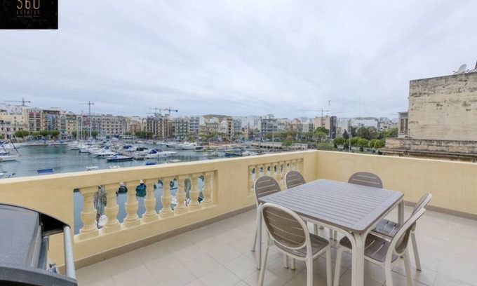 Msida Apartment | Marina VIEW APT SLPs 9 with private terrace & BBQ