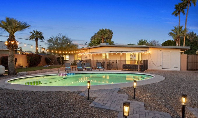 Tempe House | Mid Mod Desert Oasis - FREE Heated Pool by Old Town, ASU, Golf & Spring Training