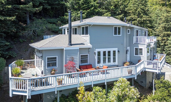 Mill Valley House | Mill Valley Luxe Forest Escape - 3BR - Views - Huge Decks - Gym - Private