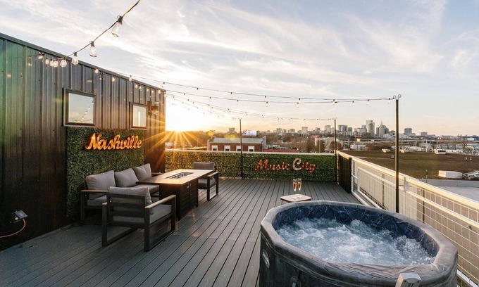 Nashville House | Modern Cowboy Retreat: Hot Tub & Skyline Views