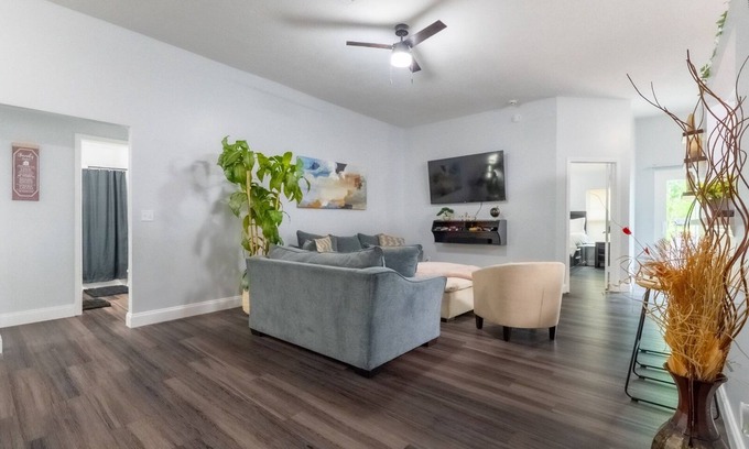 Oak Hill House | Modern Family Retreat w/Game Room and Fire Pit. Near NAS JAX