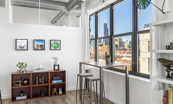 University Village / Little Italy Condo | Modern Historic Loft 19ft Ceilings, Gym, Heated Parking, Skyline Views + Balcony