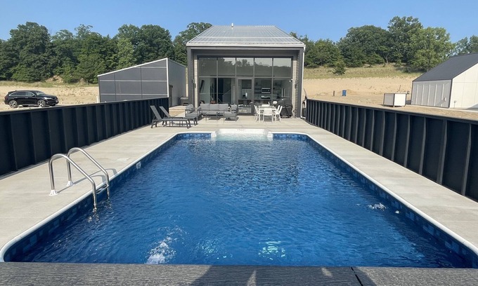 Stevensville House | Modern Lakehouse with private heated pool near New Buffalo