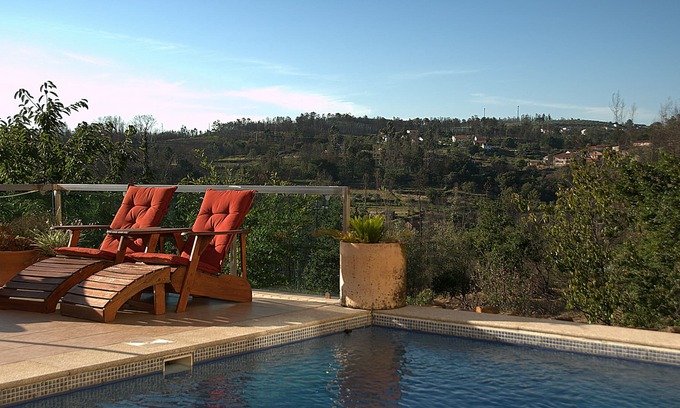 Vila Pouca da Beira Apartment | Modern self-catering apartment with pool, garden & mountain view, sleep up to 3