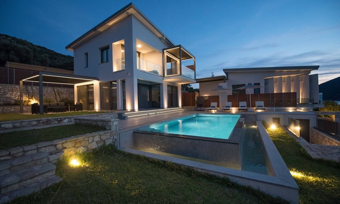 Meganisi Villa | Mrs Grey luxury villa is a modern with its own private beach