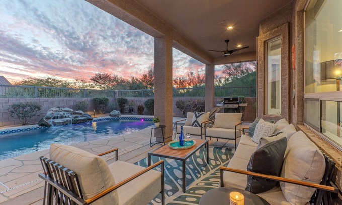 Las Sendas House | Near Golf/Trails: Lush Green Spaces, POOL, Spa, Covered Patio, Grill, 2 Desks