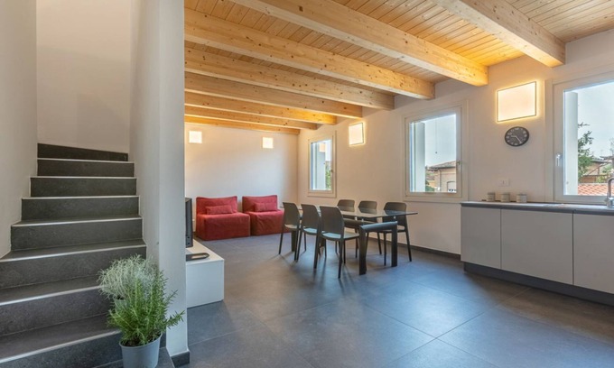 Ferrara Apartment | New and spacious apartment of about 145 sqm, capable of accommodating up to 11 people, located on the second floor of a modern building without a lift.The property is located in a residential area of Ferrara, a few minutes walk from the city center