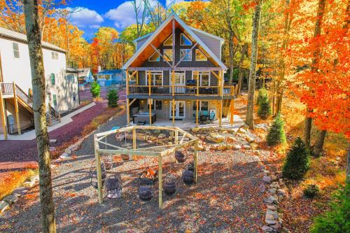 Lake Harmony Estates Villa | New Luxury Lakeview Haven with Lake Access, HotTub, Game Room, Sleeps 26